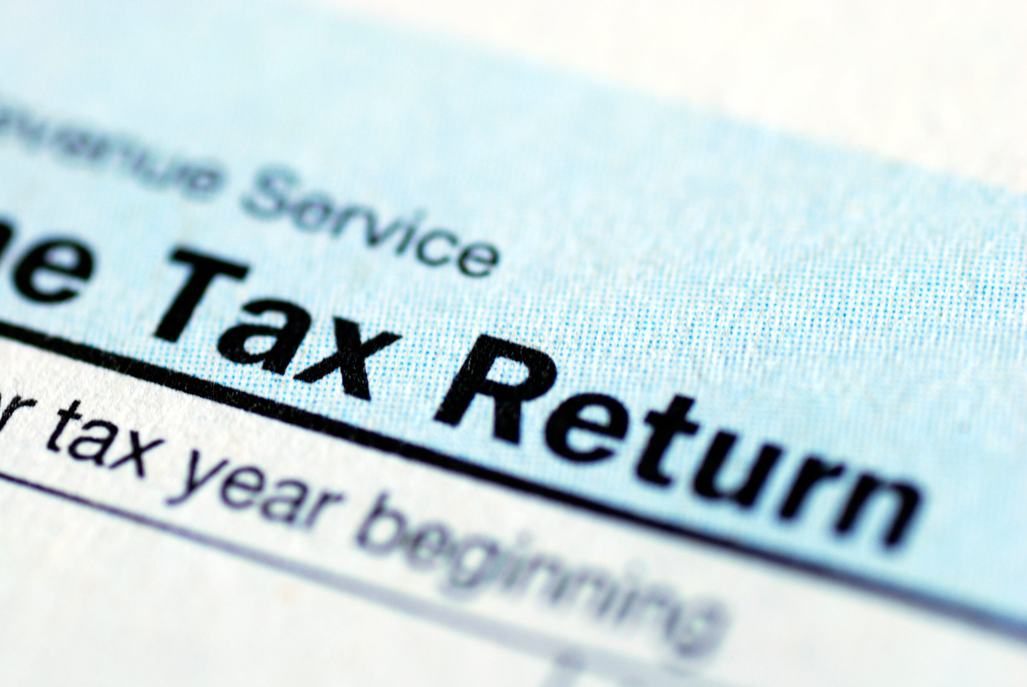 close up of tax return